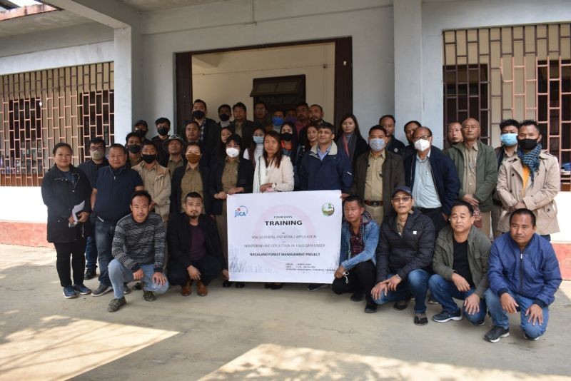 Attendees of the training on WebGIS Portal and Mobile Application for monitoring and collection of field data under Nagaland Forest Management Project at DFO, Mokokchung Division, Marepkong, Mokokchung on February 15. (Morung Photo)